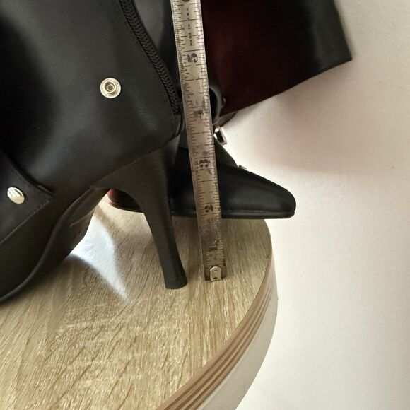 Eusibb Slouch Pointed Toe Knee High Boots Stiletto 8.5 Heel Pull On Convertible - Picture 8 of 17